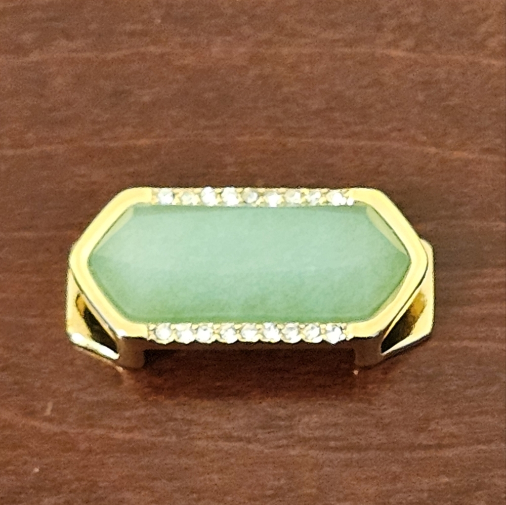 KEEP Collective Green Gemstone w/ Gold Rhinestone Bracelet Charm - Retired